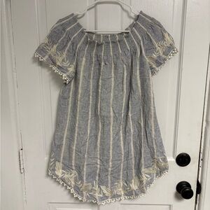Target Merona Blue and Cream Textured Dress